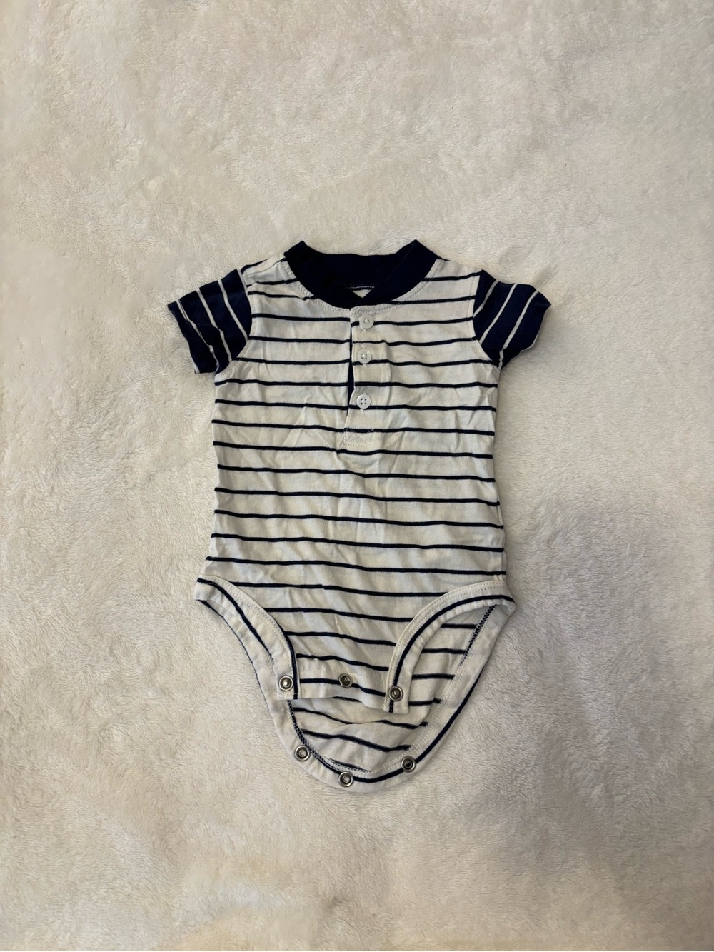 Carter’s 3M - Striped Navy & White Baby One-Piece Bodysuit
